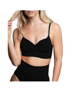 BYE-BRA - MEDIUM CONTROL BRA SEAMLESS BLACK SIZE S