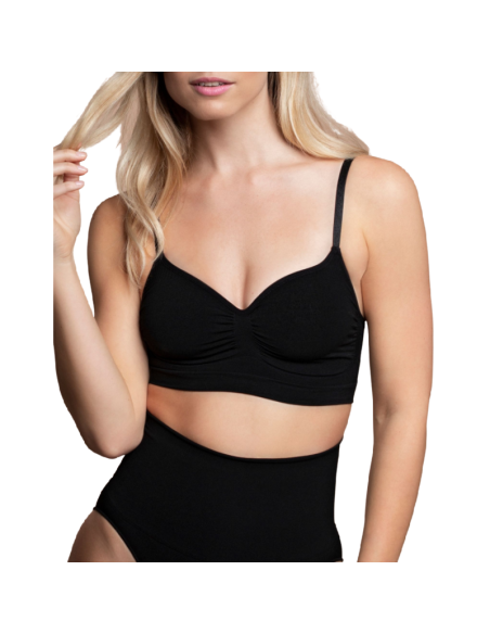 BYE-BRA - MEDIUM CONTROL BRA SEAMLESS BLACK SIZE S