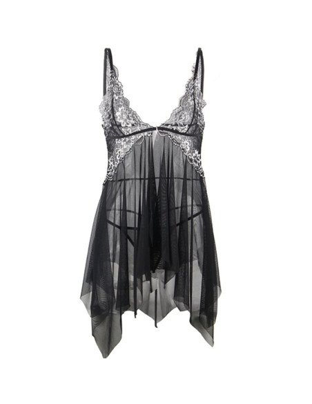 SUBBLIME - BABYDOLL FABRIC TULLE CHEST LACE S-M