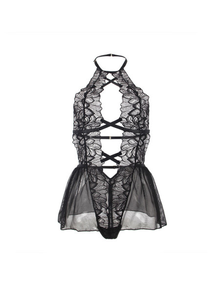 SUBBLIME - TEDDY HALTER NECK BARE BACK LACE BLACK S-M