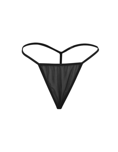 SUBBLIME - BABYDOLL TULLE FABRIC WITH LACE AND FLOWER DETAIL BLACK S-M