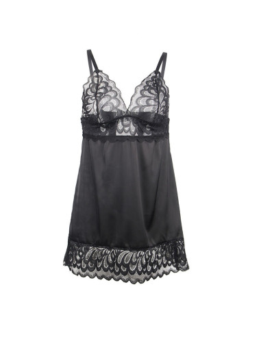 SUBBLIME - BABYDOLL WITH FLORAL PRINT CHEST BLACK S-M