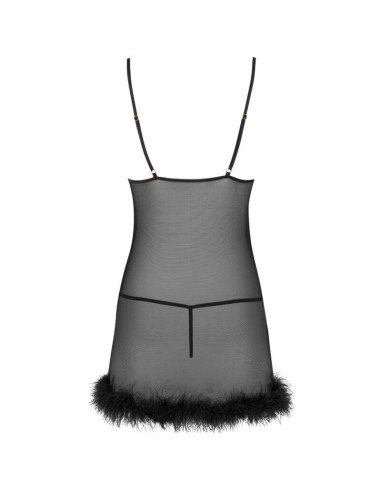 LIVCO CORSETTI FASHION - ZERUNAM SET BABYDOLL BLACK THONG