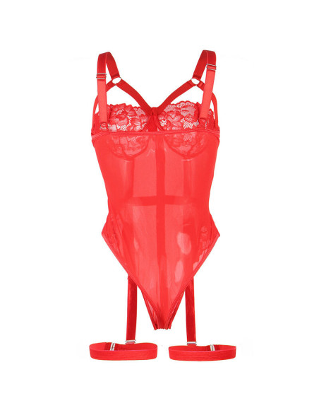 SUBBLIME - TEDDY WITH GARTER STRAP DETAIL CHEST RED S-M