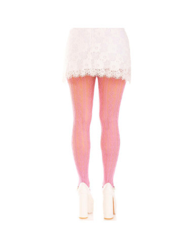 LEG AVENUE - STOCKINGS WITH OPENINGS HEART and BOWS PINK