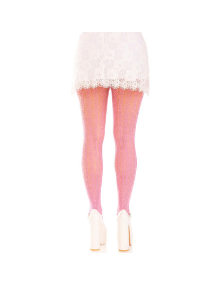 LEG AVENUE - STOCKINGS WITH OPENINGS HEART and BOWS PINK