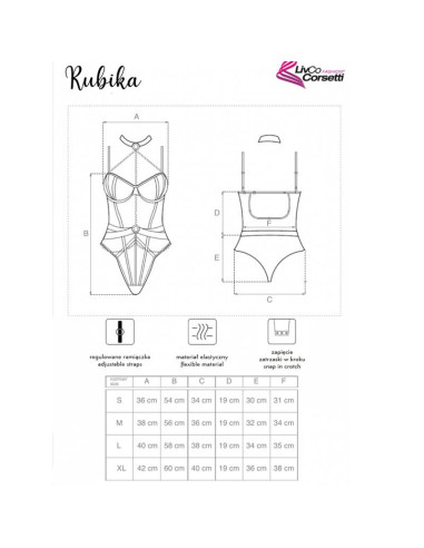 LIVCO CORSETTI FASHION - RUBIKA LC XG079 BODY WITH CHOKER BLACK L