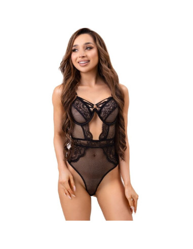 LIVCO CORSETTI FASHION - PAULA LC 20209 BODY WITH LACE DECORATIONS BLACK S-M