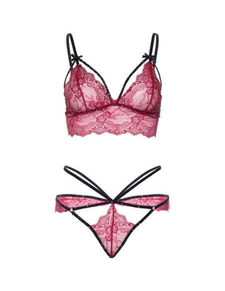 LEG AVENUE - 81623 BRA THONG SET BURGUNDY SIZE S