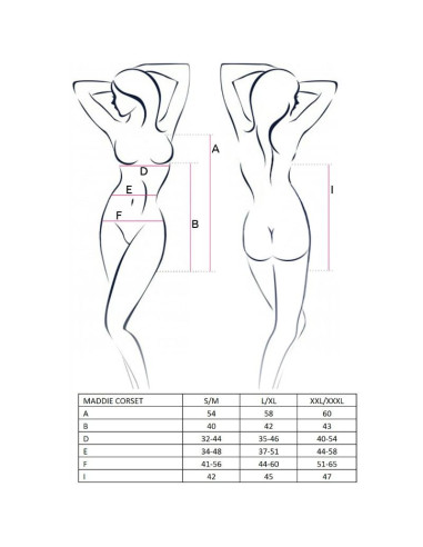 PASSION - WOMAN MADDIE BLACK CORSET SIZE S-M