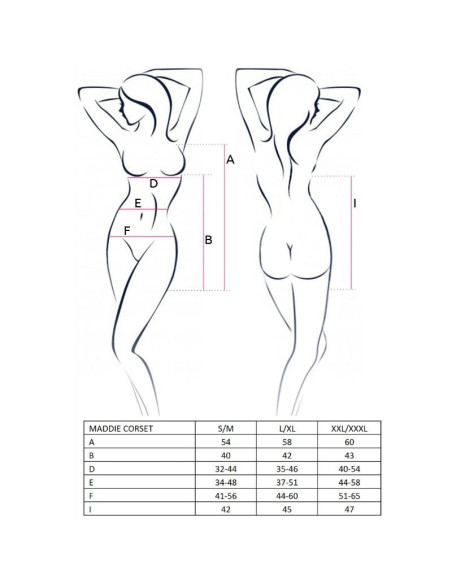 PASSION - WOMAN MADDIE BLACK CORSET SIZE S-M