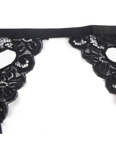 SUBBLIME - SET THREE PIECES SET BRA GARTER BELT THONG S-M