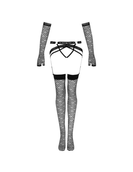 LIVCO CORSETTI FASHION - NEMALIA SET GARTER STOCKINGS GLOVES BLACK