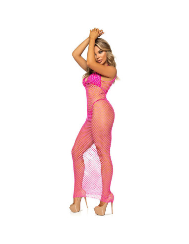 LEG AVENUE - LONG NET DRESS FUCHSIA ONE SIZE