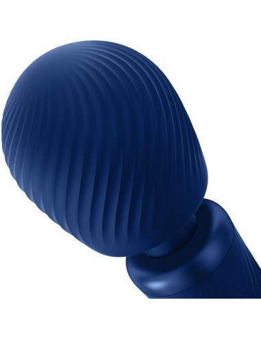 FUN FACTORY - VIM SILICONE RECHARGEABLE VIBRATING WEIGHTED RUMBLE WAND MIDNIGHT BLUE