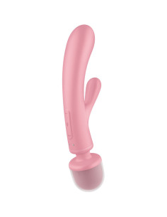 SATISFYER – TRIGUBO MEILĖS SU KLITORIAUS MASAŽUOKLIU MASAŽUOJAMASIS ĮRANGA, ROŽINIS 2