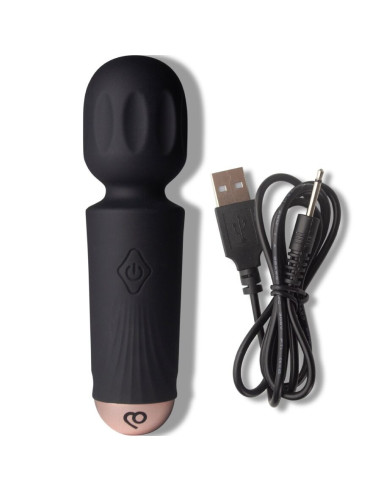 ROCKS-OFF - MINI RECHARGEABLE WAND 16 FUNCTIONS BLACK TULIP