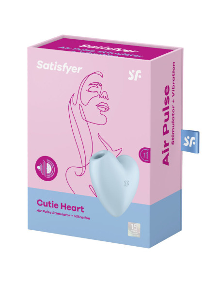 SATISFYER - CUTIE HEART AIR PULSE STIMULATOR and VIBRATOR BLUE