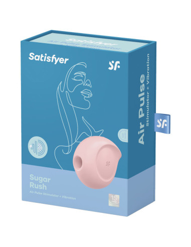 SATISFYER - „SUGAR RUSH“ ORO IMPULSŲ STIMULIATORIUS IR VIBRATORIUS ROŽINIS