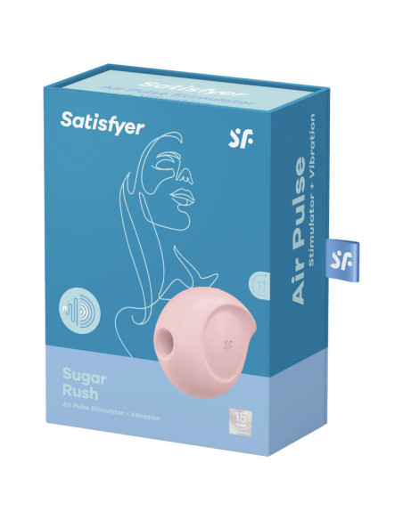 SATISFYER - „SUGAR RUSH“ ORO IMPULSŲ STIMULIATORIUS IR VIBRATORIUS ROŽINIS