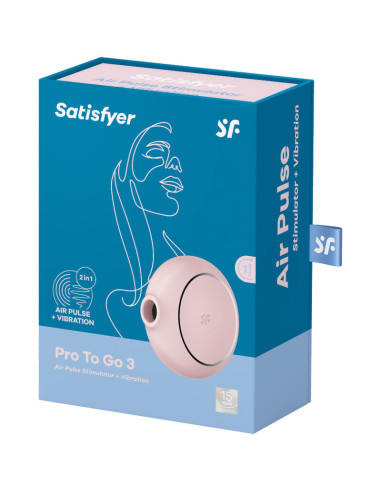 SATISFYER  - PRO TO GO 3 DVIGUBAS ORO IMPULSŲ STIMULIATORIAUS IR VIBRATORIAUS RŪŽA