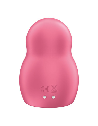 SATISFYER - PRO TO GO 1 DVIGUBAS ORO IMPULSUOTOJAS IR VIBRATORIUS RAUDONAS