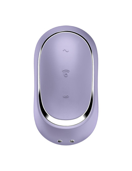 SATISFYER - PRO TO GO 2 DOUBLE AIR PULSE STIMULATOR and VIBRATOR VIOLET