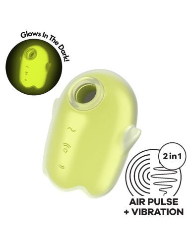 SATISFYER - GLOWING GHOST AIR PULSE and VIBRATOR YELLOW