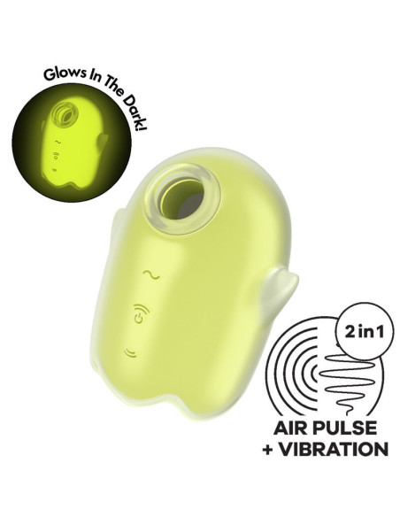 SATISFYER - GLOWING GHOST AIR PULSE and VIBRATOR YELLOW