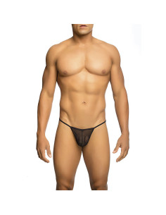 MOB - TRANSPARENT T-SHAPED THONG BLACK SIZE L-XL