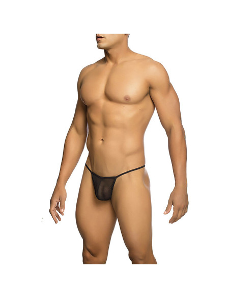 MOB - TRANSPARENT T-SHAPED THONG BLACK SIZE L-XL