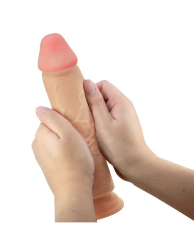 PRETTY LOVE - SLYDANČIOS ODOS SERIJOS REALISTIŠKAS DILDO SU SLYDANČIA ODOS SIURTUKU, 23,4 CM