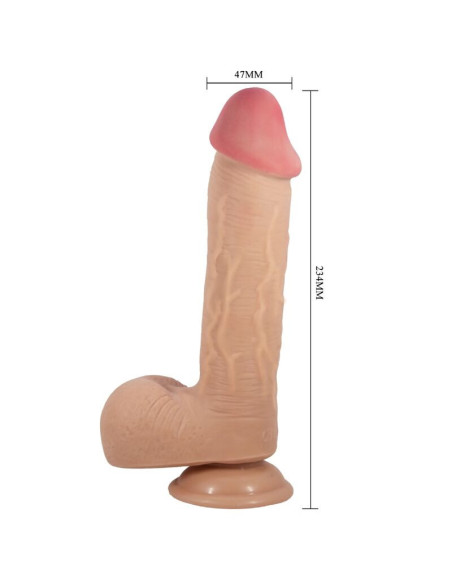 PRETTY LOVE - SLIDING SKIN SERIES REALISTIC DILDO WITH SLIDING SKIN SUCTION CUP FLESH 23.4 CM
