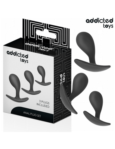 ADDICTED TOYS - 3 ANALINIŲ KAMŠČIŲ RINKINYS, SILIKONINIS, 3 MODELIO