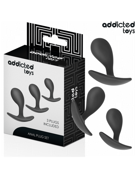 ADDICTED TOYS - 3 ANALINIŲ KAMŠČIŲ RINKINYS, SILIKONINIS, 3 MODELIO