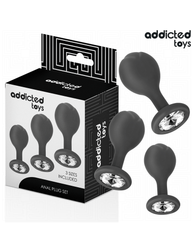 ADDICTED TOYS - SET OF 3 ANAL PLUG SILICONE WITH JEWEL