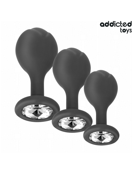 ADDICTED TOYS - SET OF 3 ANAL PLUG SILICONE WITH JEWEL