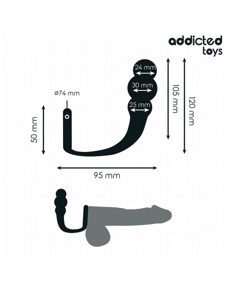 ADDICTED TOYS - ANAL PLUG WITH RING SILICONE MODEL 1