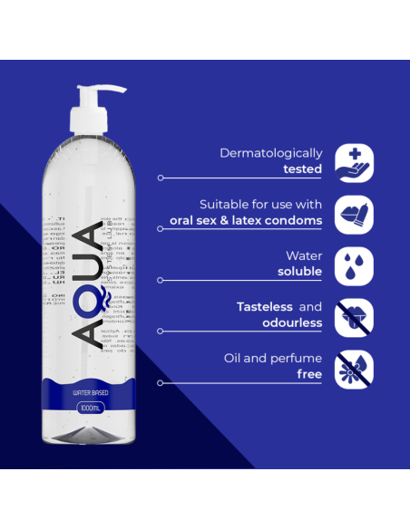 AQUA QUALITY - VANDENS PAGRINDU PAGAMINTAS LUBRIKANTAS 1000 ML