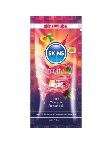 SKINS - FRUITY WATER-BASED LUBRICANT MANGO and PASSION FRUIT SINGLE-DOSE 5 ML