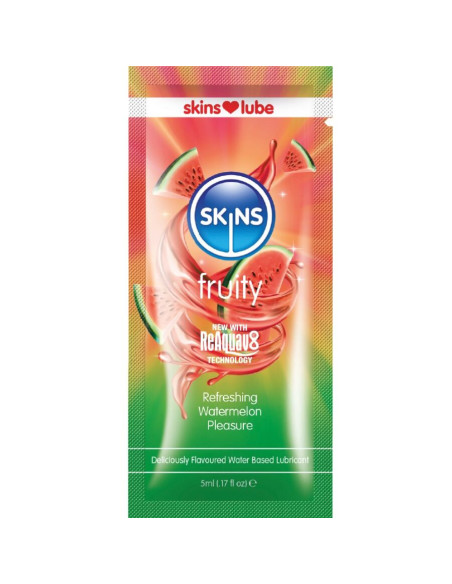 SKINS - FRUITY WATER-BASED LUBRICANT WATERMELON SINGLE-DOSE 5 ML