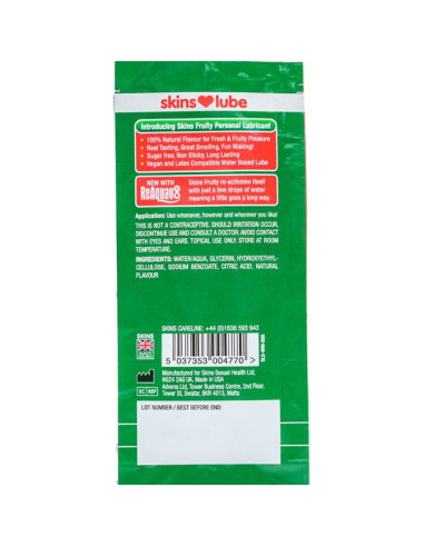 SKINS - FRUITY WATER-BASED LUBRICANT WATERMELON SINGLE-DOSE 5 ML