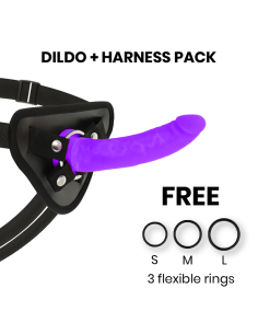 DELTA CLUB - TOYS HARNESS DONG PURPLE SILICONE 17 CM -O- 3 CM