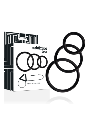 ADDICTED TOYS - RINGS SET FOR PENIS BLACK