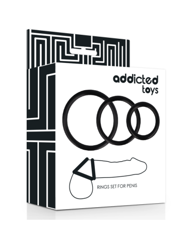 ADDICTED TOYS - ŽIEDŲ RINKINYS VARPAI JUODAS
