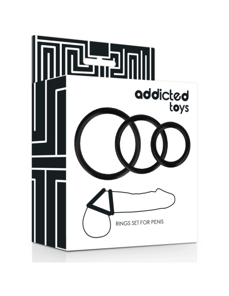 ADDICTED TOYS - RINGS SET FOR PENIS BLACK