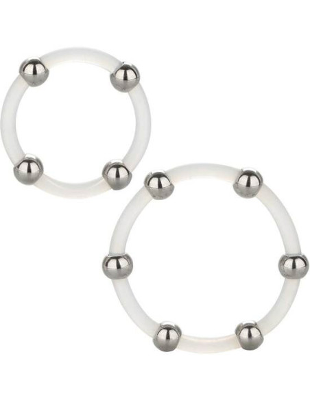 CALEXOTICS - STEEL BEADED SILICONE RING SET