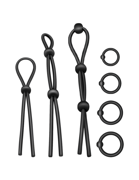 ADDICTED TOYS - FLEXIBLE SILICONE COCK RING SET 7 PIECES