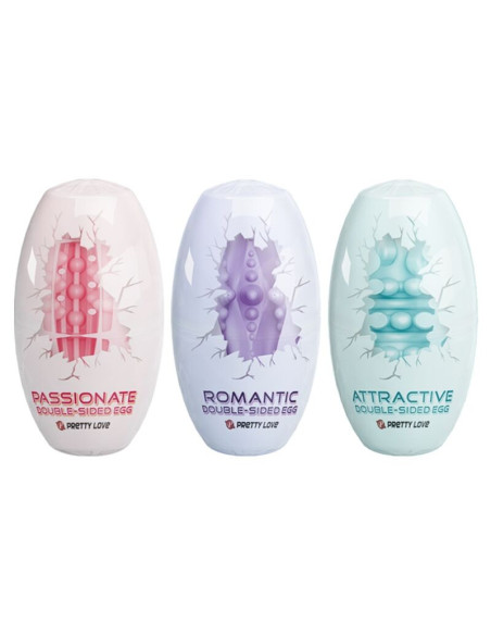 PRETTY LOVE - DOUBLE SIDED MASTURBATOR EGG 15 UNITS