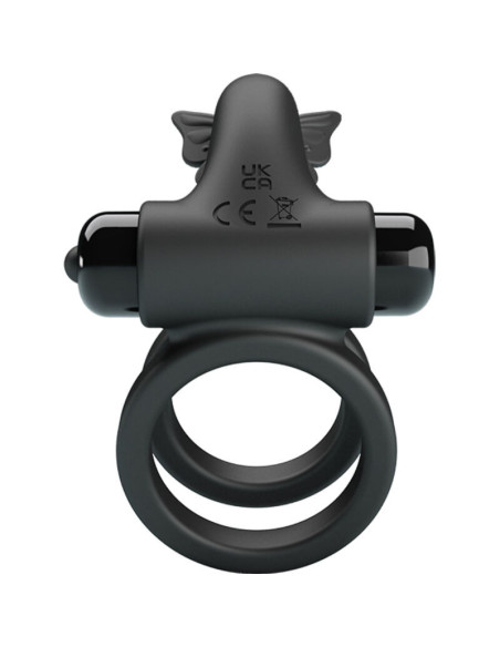 PRETTY LOVE - DOUBLE VIBRATING RING WITH BLACK STIMULATOR